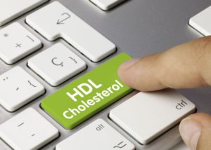 Computer keyboard with green HDL Cholesterol button